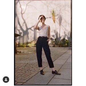 Caves Collect Alice black wool ciggie pants